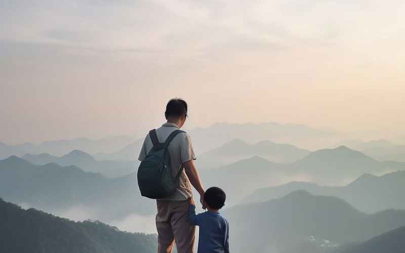 在充满挑战的世界里父子两人齐上阵同心同德勇往直前实现梦想共享成功喜悦