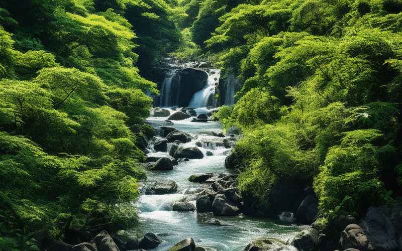 日本诗境两峰夹溪水润地幽无泥新咏